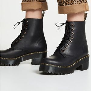 NEW Dr Martens Shriver Hi Black Leather Platform Boots